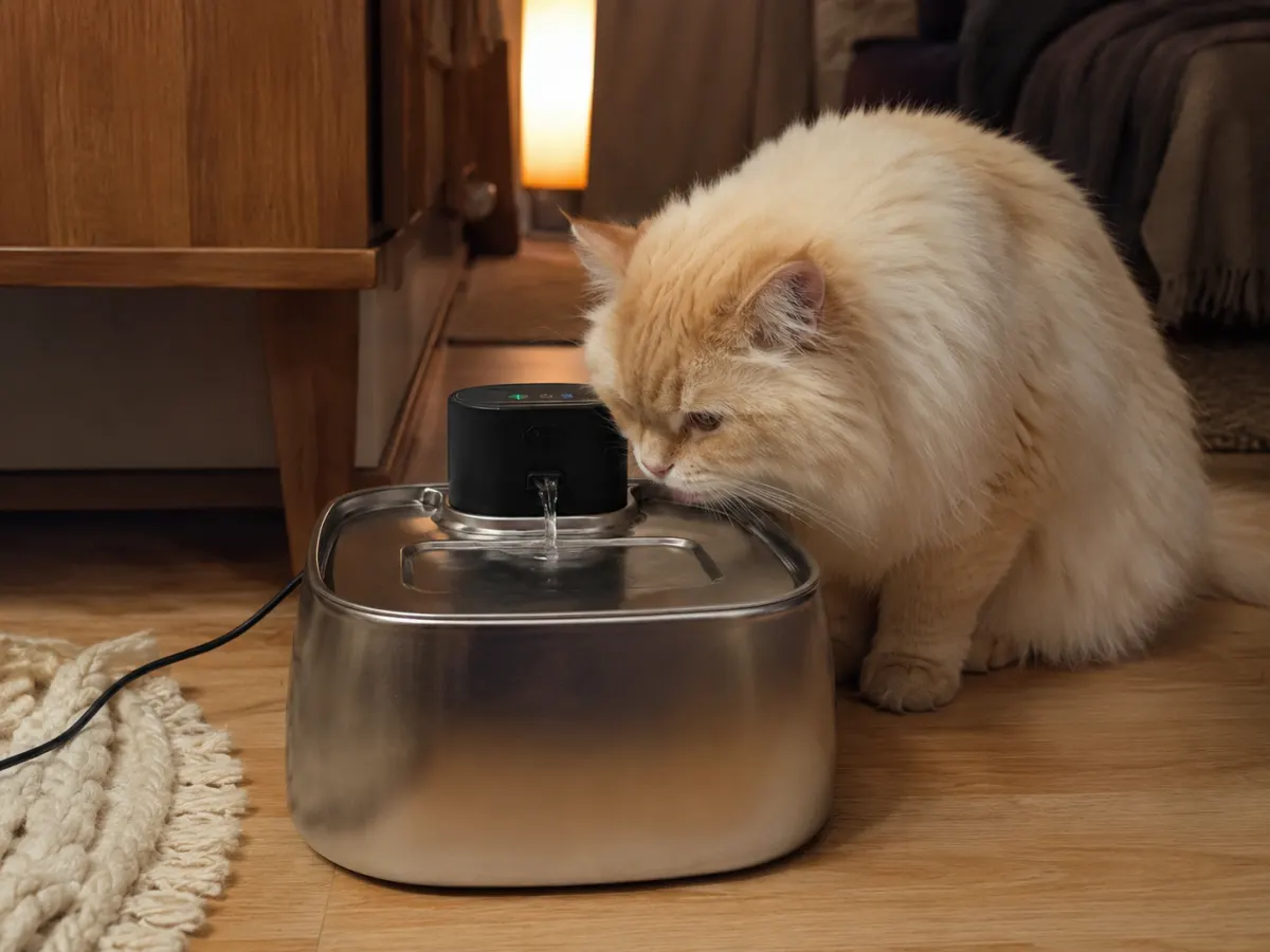 ROTTOGOON Katzenbrunnen batteriebetrieben mit Bewegungssensor